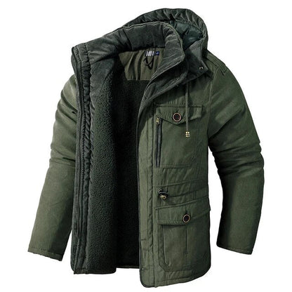 Men's Winter Jacket Fleece Insulation Hood