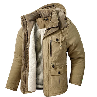 Men's Winter Jacket Fleece Insulation Hood