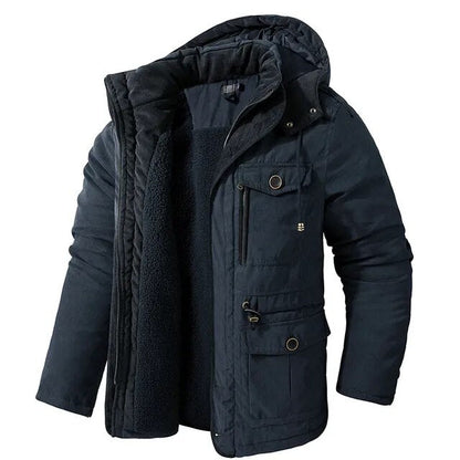 Men's Winter Jacket Fleece Insulation Hood