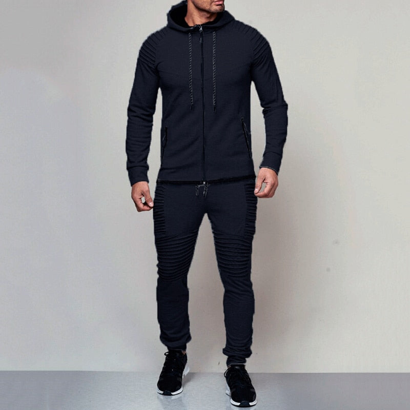 Sportliche Trainingshose mit Kapuze Baumwolle