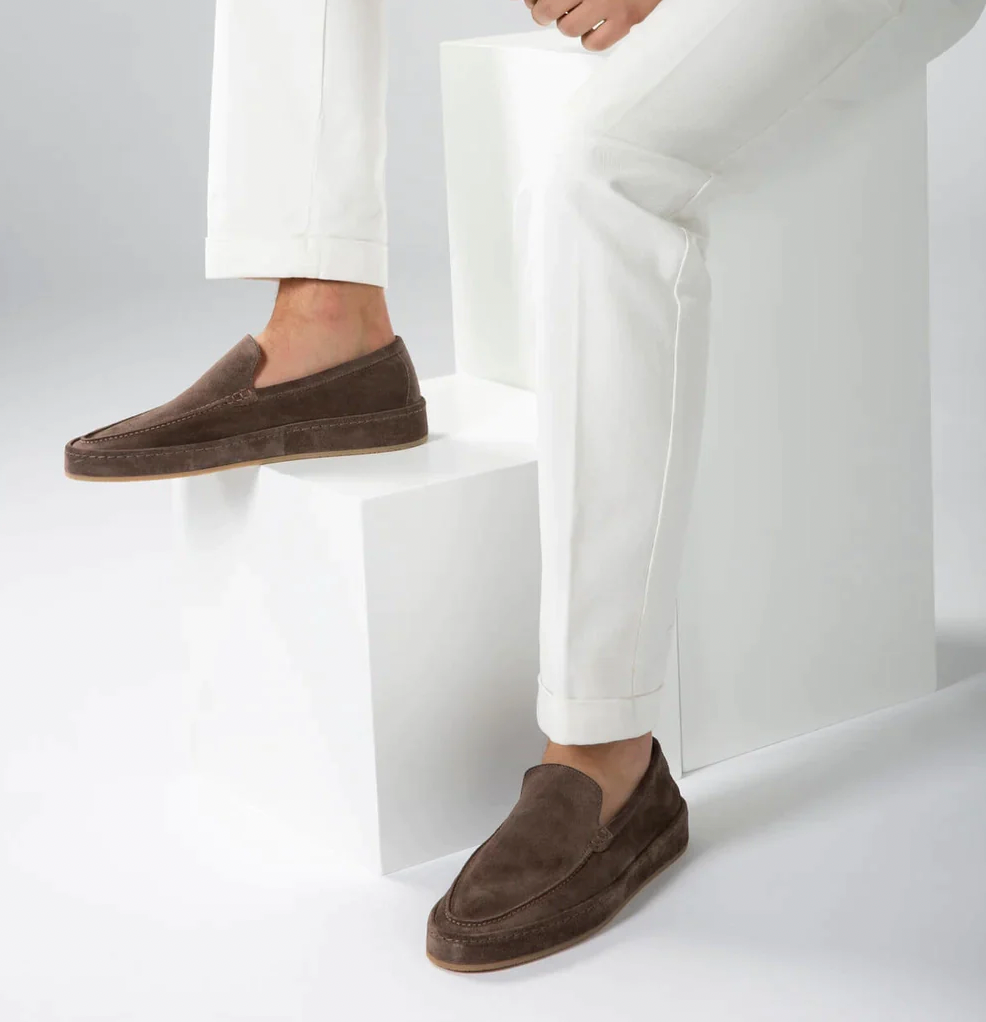 Comfortable men's suede loafers