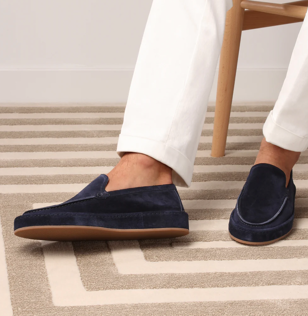 Comfortable men's suede loafers