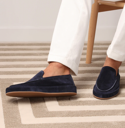 Comfortable men's suede loafers