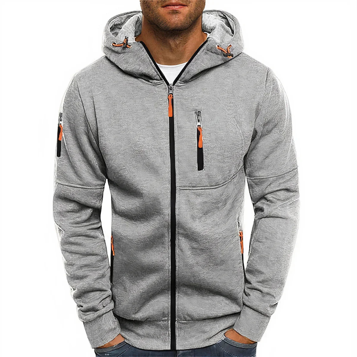 Men's Parka Jacket Hood Zipper