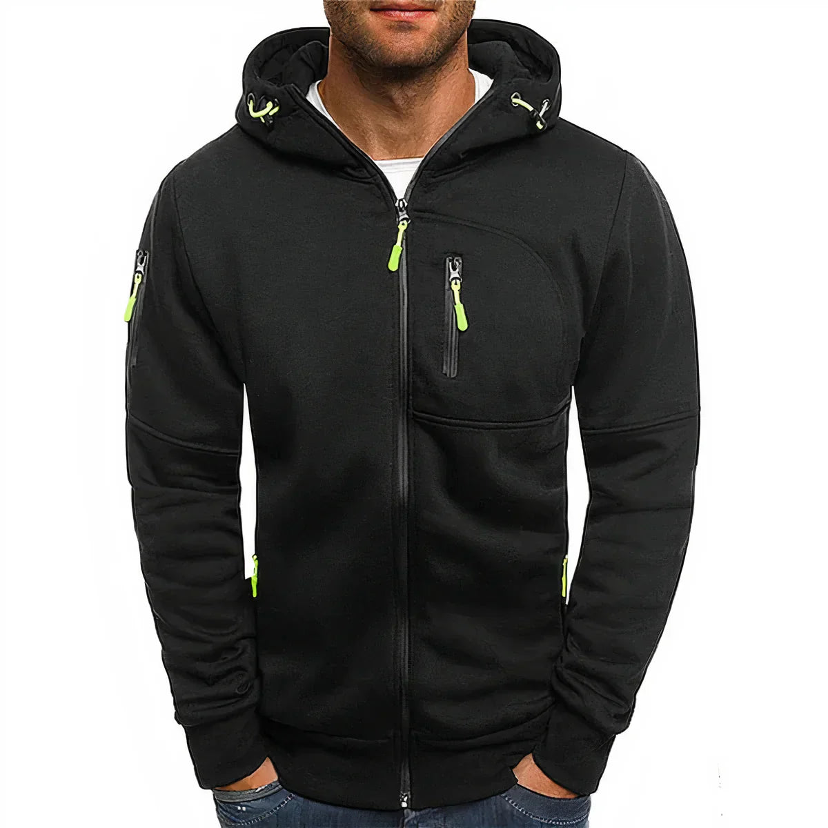 Men's Parka Jacket Hood Zipper