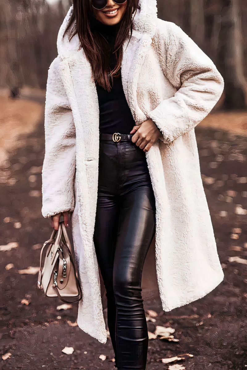 Women's Oversized Teddy Jacket Hood Warm