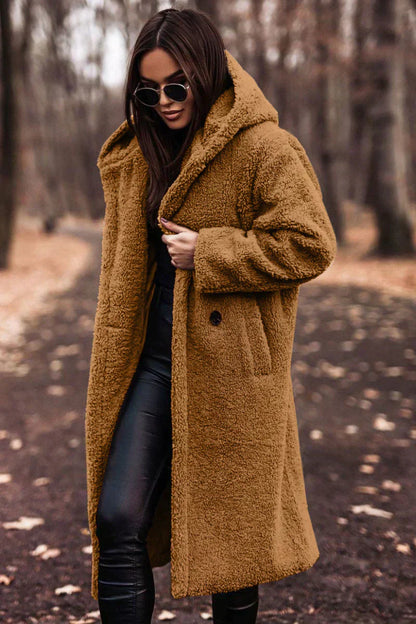 Women's Oversized Teddy Jacket Hood Warm