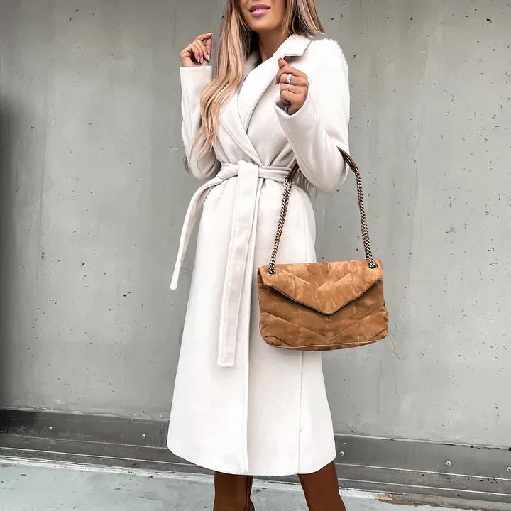 Stylish Women's Wool Blend Trench Coat