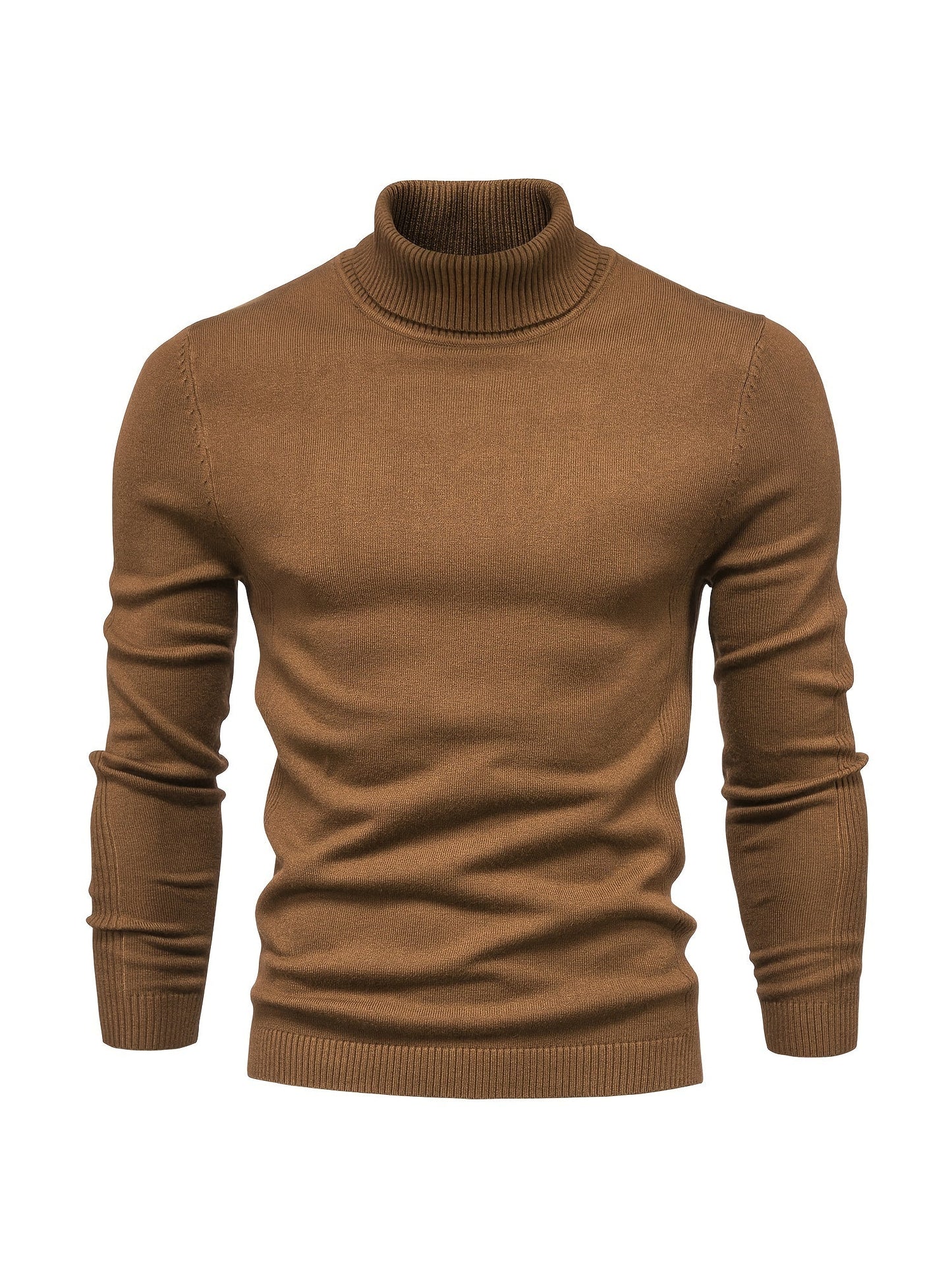 Men's Roll-Neck Sweater Merino Wool Modern Warm