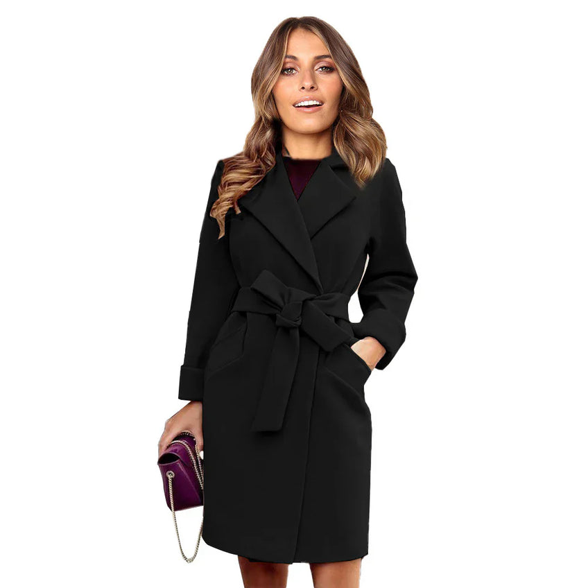 Elegante Damenmantel Herbst Winter Trenchcoat - IdealeKleiden