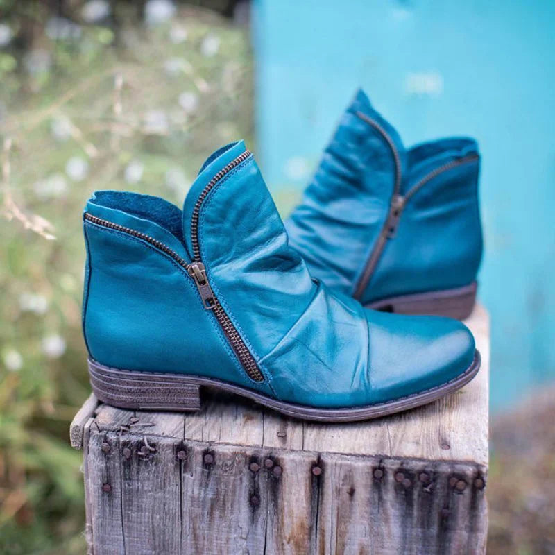 Damen Stiefeletten Bequem Mit Seitenreißverschluss - IdealeKleiden