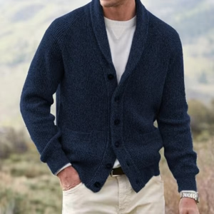 Men's Modern Shawl Collar Knit Cardigan