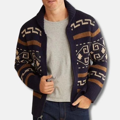Men's Wool-Blend Zipper Cardigan