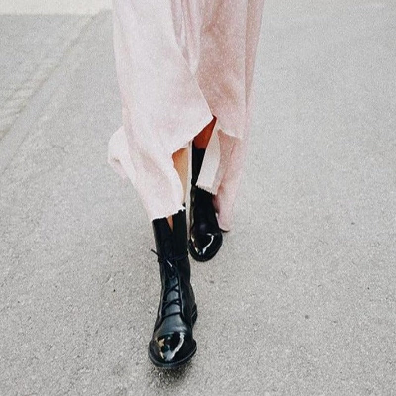 Elegante Leder Stiefel Damen - IdealeKleiden