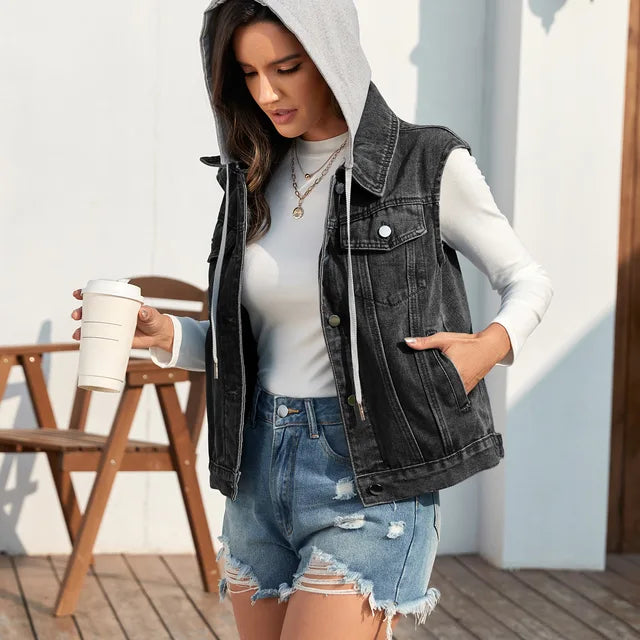 Moderne Jeansweste Slim Fit Damen