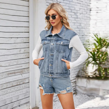 Moderne Jeansweste Slim Fit Damen