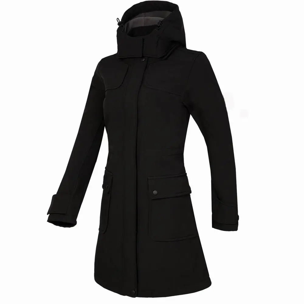 Women's Waterproof Hooded Long Rain Jacket
