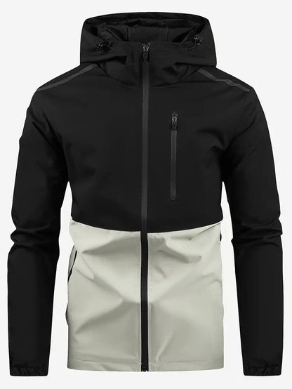 Herren Windbreaker Jacke Outdoor Sportlich Kapuze - IdealeKleiden