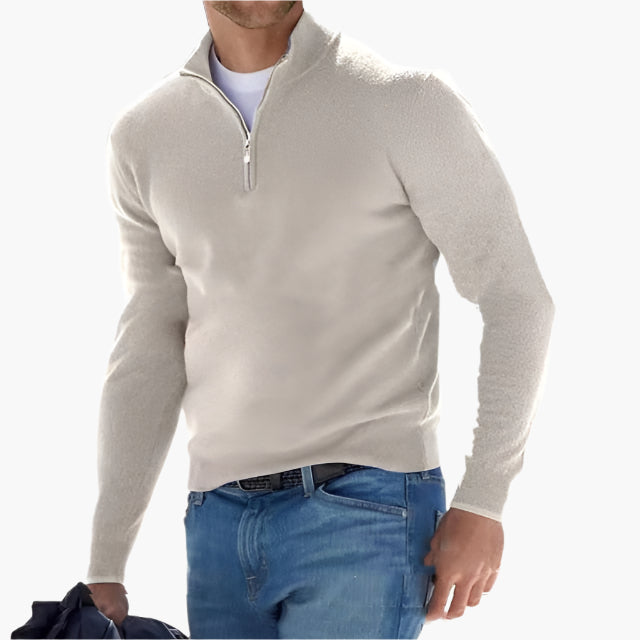 Eleganter Strickpullover mit Reißverschluss - IdealeKleiden