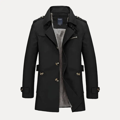 Stylish Trench Coat Flip Collar Women