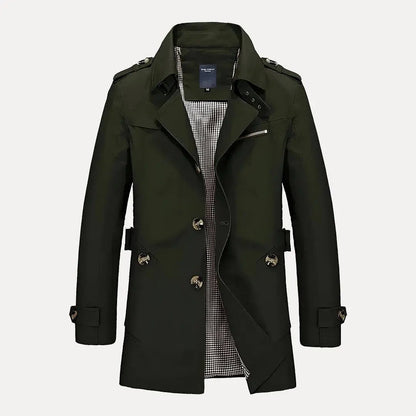 Stylish Trench Coat Flip Collar Women