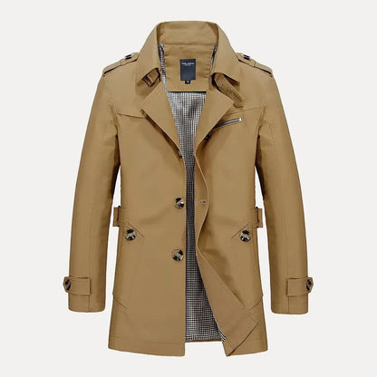 Stylish Trench Coat Flip Collar Women