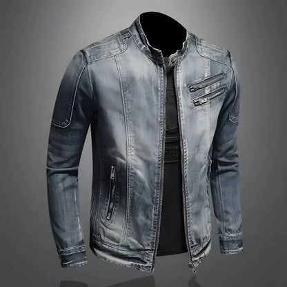 Washed Denim Jacket Vintage Look
