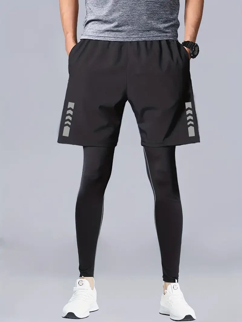 Männer Sportleggings Shorts Set Trainingsbekleidung - IdealeKleiden