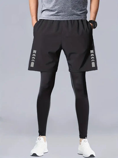 Männer Sportleggings Shorts Set Trainingsbekleidung - IdealeKleiden