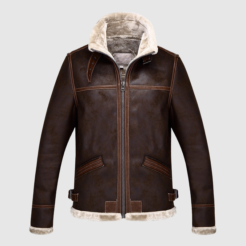 Leder Bomberjacke Vintage Style