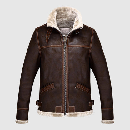 Leder Bomberjacke Vintage Style