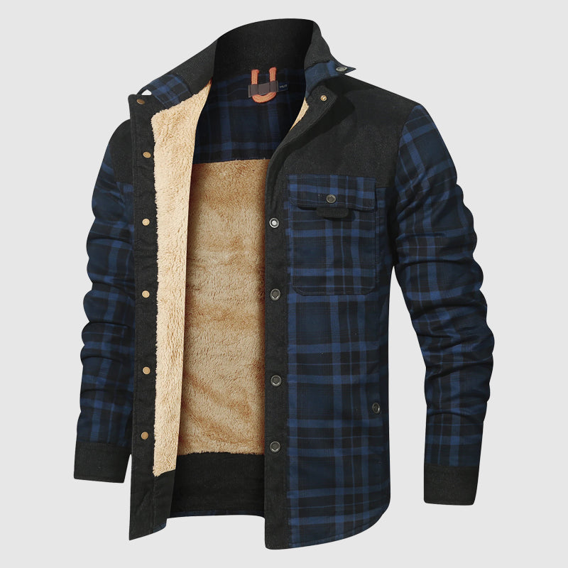 Karierte Sherpa Jacke Outdoor Warm
