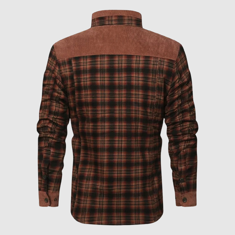 Karierte Sherpa Jacke Outdoor Warm - IdealeKleiden
