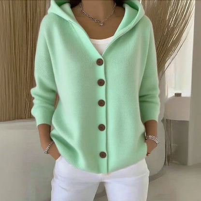 Women's Cardigan Hood Buttons