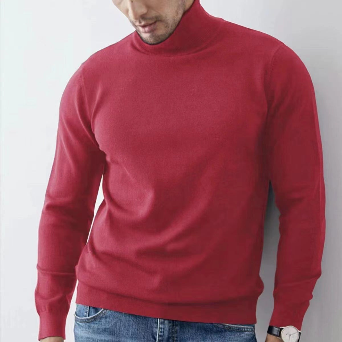 Slim Fit Turtleneck Soft Breathable