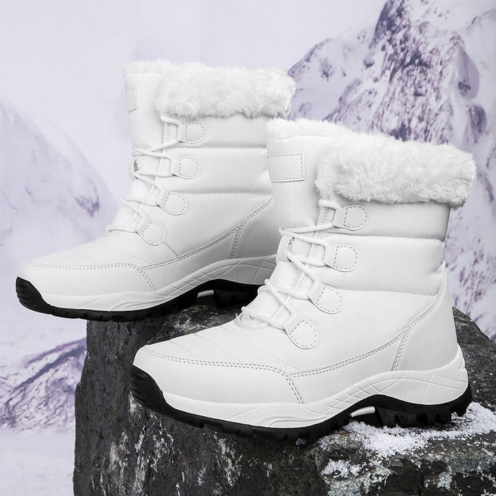 Damenschuhe Stiefel Knöchelhöhe Fleece Innen - IdealeKleiden