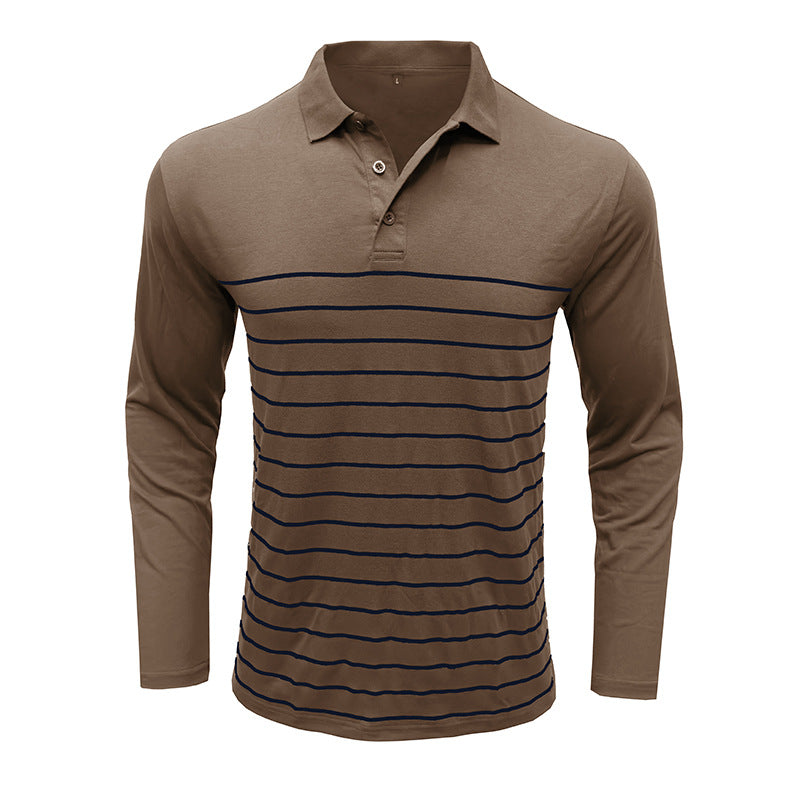 Elegant Piqué Pullover Slim Fit Stripe Design