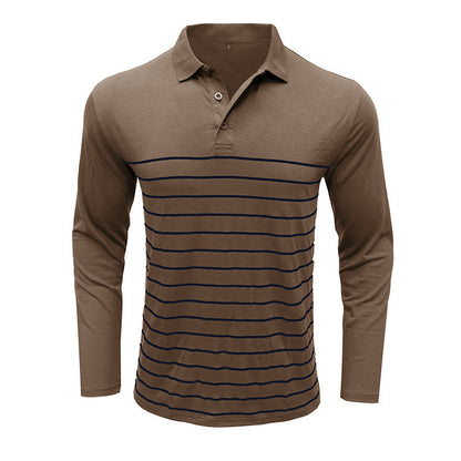 Elegant Piqué Pullover Slim Fit Stripe Design
