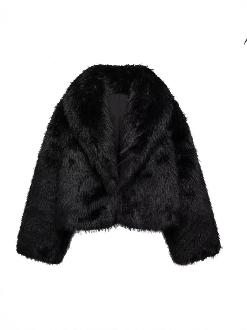 Women's Stylish Faux Fur Jacket Fashionable Elegan