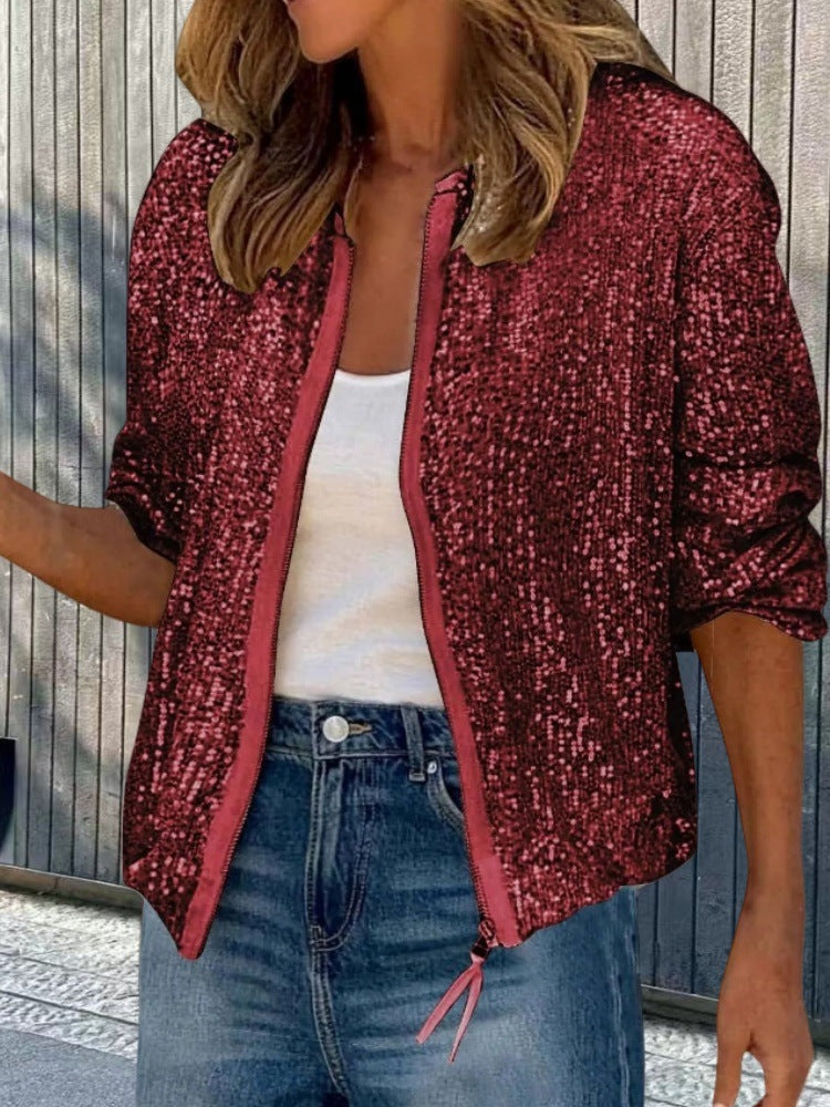 Women's Glitter Jacket Modern Cut Women's Clothing