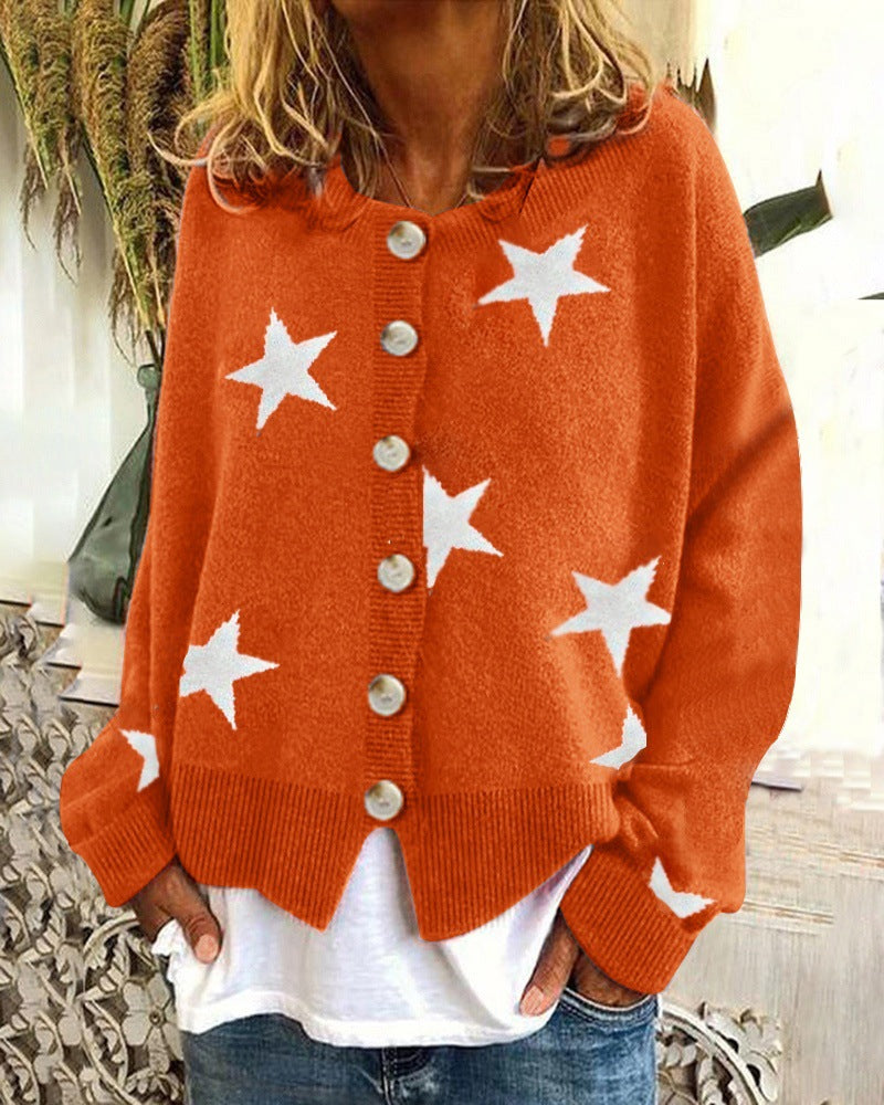 Women's Cardigan Star Pattern Chic Trendy