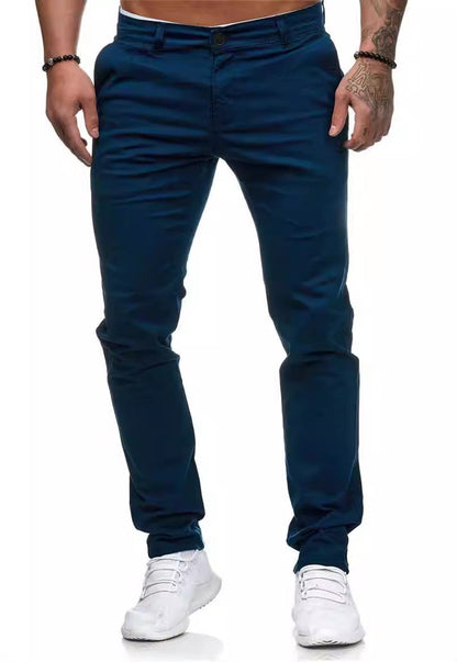 Men's Slim-Fit Chino Trousers Elegant Comfortable