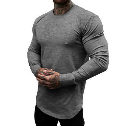 Men's Long-Sleeve T-Shirt Soft Cotton Crew Neck