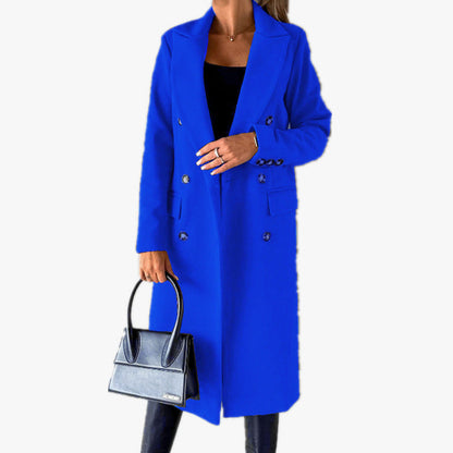 Women's Classic Elegant Trench Coat With Pockets