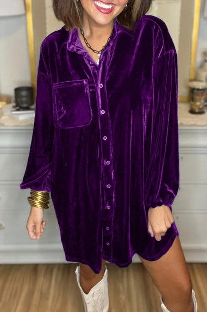 Women's Velour Dress Soft Elegance