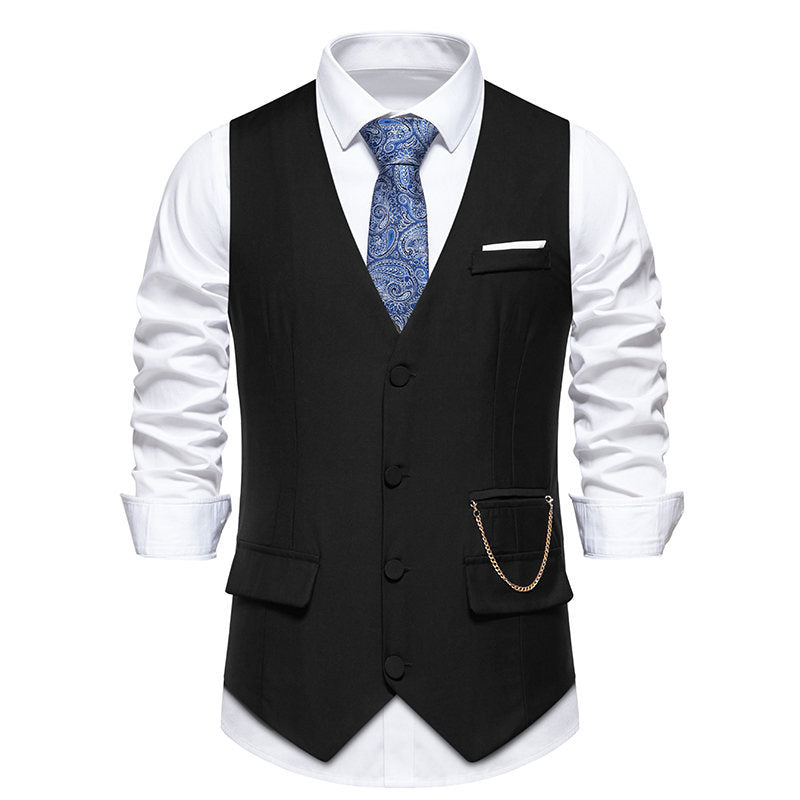 Men's Elegant Modern Suit Vest with Pockets