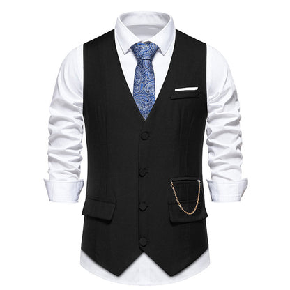 Men's Elegant Modern Suit Vest with Pockets