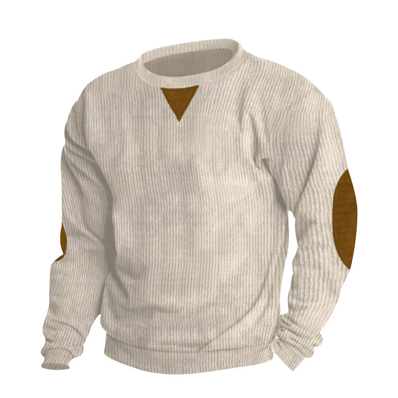 Men's Modern Knit Sweater Elbow Patches
