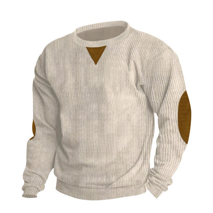 Men's Modern Knit Sweater Elbow Patches