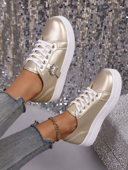 Women's Platform Glitter Crystal Design Shoes